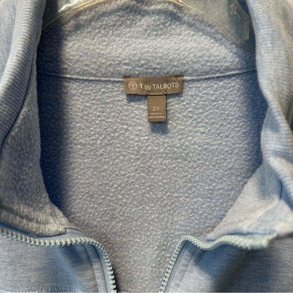T by Talbots Soft Blue Zip Up Sweatshirt Fleece Jacket Size 2X - Picture 2 of 6